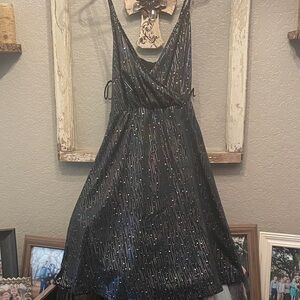 SHEIN Black Sparkly Strappy Dress